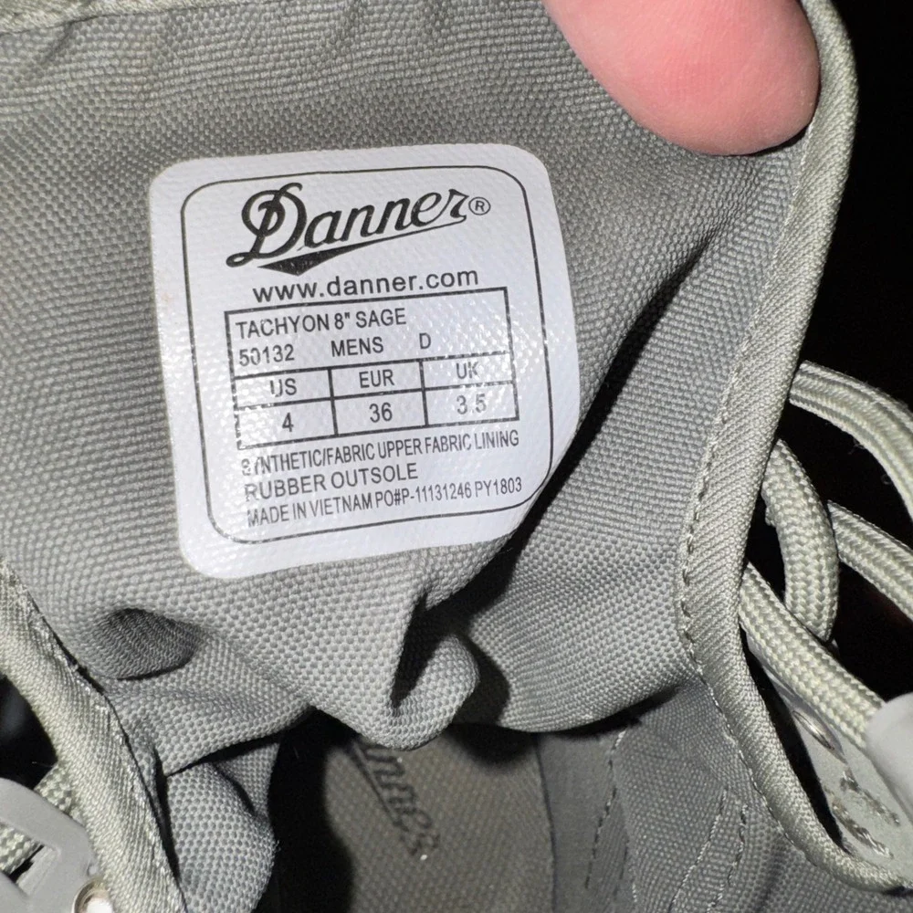 Danner Tachyon 8 Sage Tactical Boots Green Mens 4 Lightweight 50132